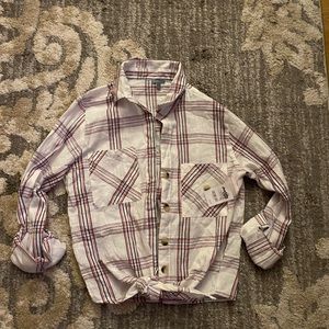 Plaid red and white shirt